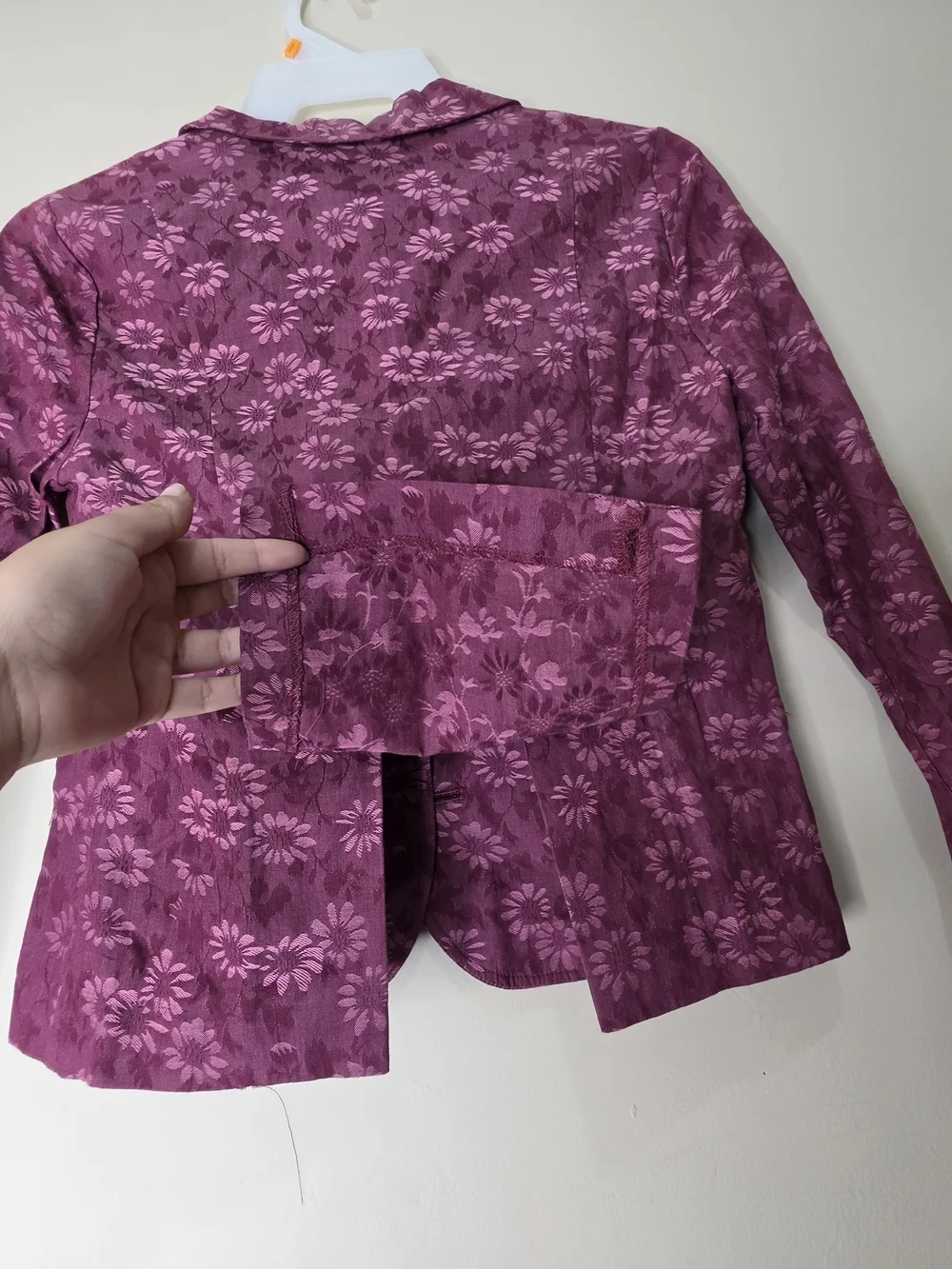 Vintage First Kiss Burgundy Floral Blazer Womens Medium Y2K Jacket